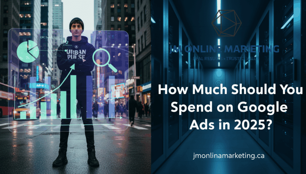 Google Ads budget planning chart for 2025 showing CPC ranges across North America