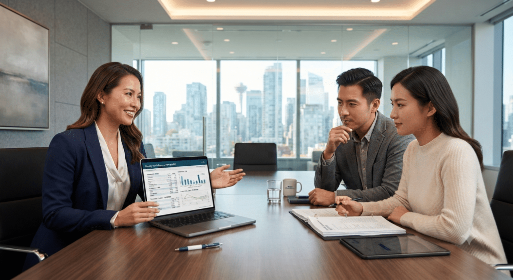 Professional Chinese tax accountant and financial advisor consulting clients in North America.